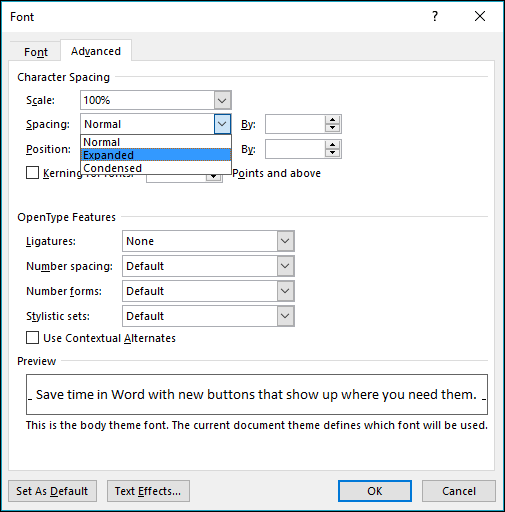 How To Set Word Default Font